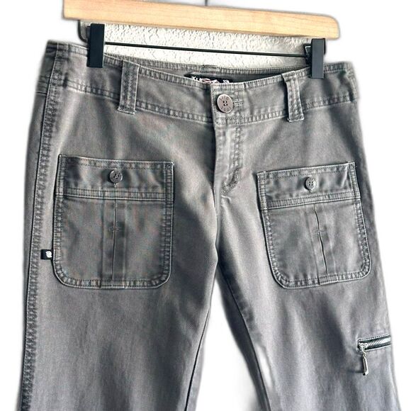 Y2K Lost Girl Convertible Cargo Pants Grey Flare Utility Sz 5 Small Vintage Gorp - Picture 3 of 12